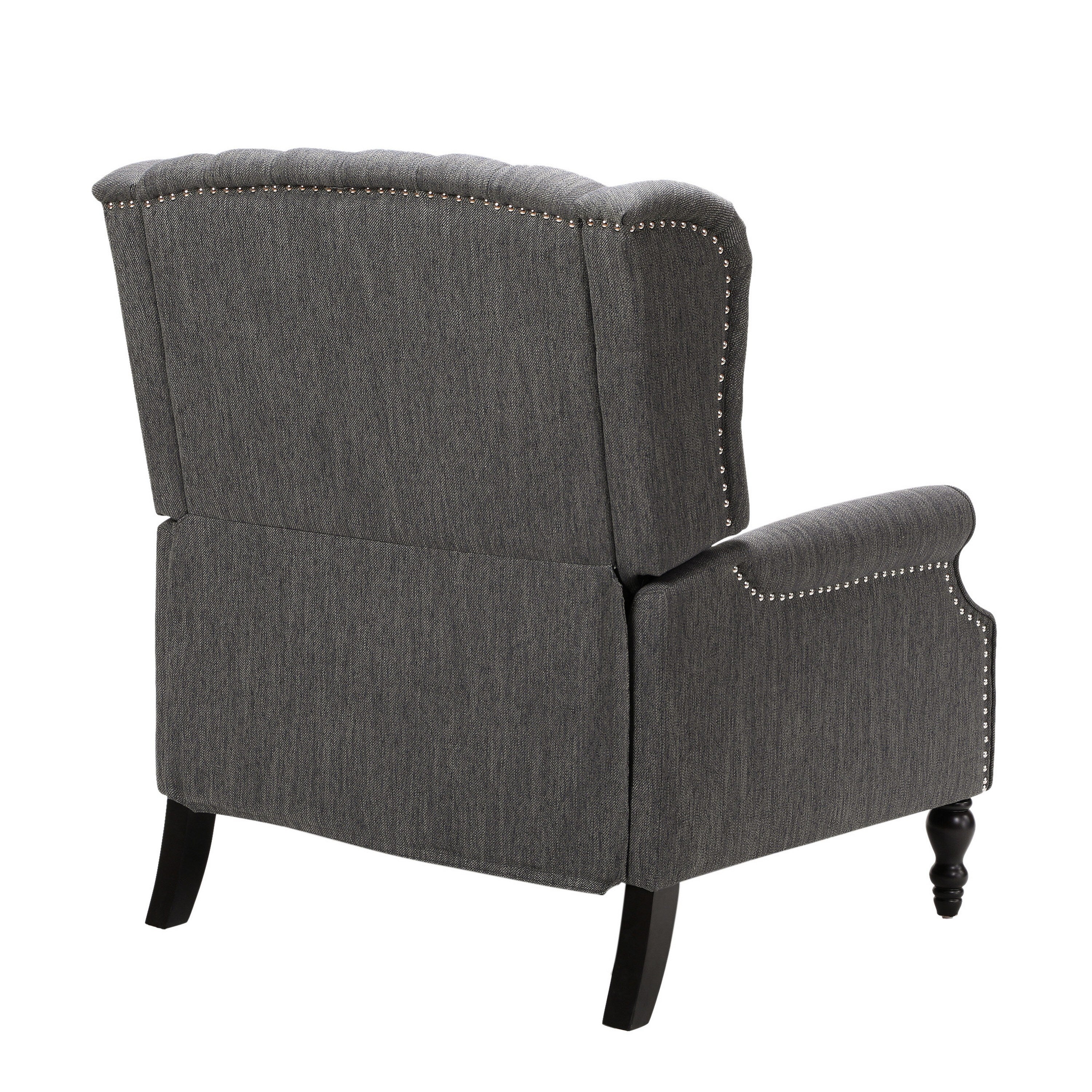 Jade Oversize Wide Chair Manual Recliner, Dark Gray Button Tuft