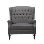 Jade Oversize Wide Chair Manual Recliner, Dark Gray Button Tuft