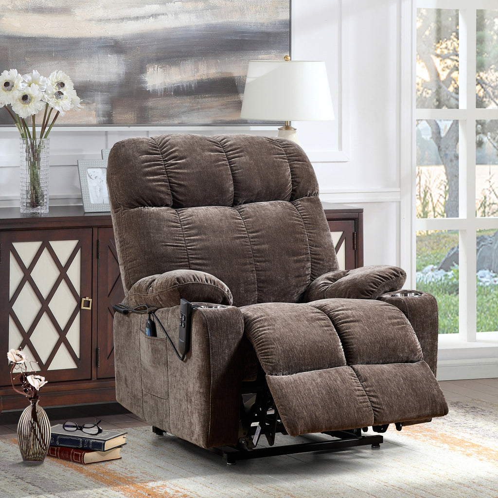 Liyasi Dual OKIN Motor Power Lift Recliner Chair for Elderly Infinite Position Lay Flat 180° Recliner with Heat Massage