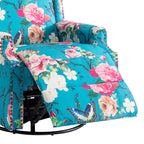 29'' W Pattern Floral Swivel Manual Push Back Recliner Glider Chair