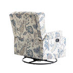 29'' W Pattern Floral Swivel Manual Push Back Recliner Glider Chair