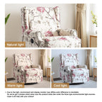 29'' W Pattern Floral Swivel Manual Push Back Recliner Glider Chair
