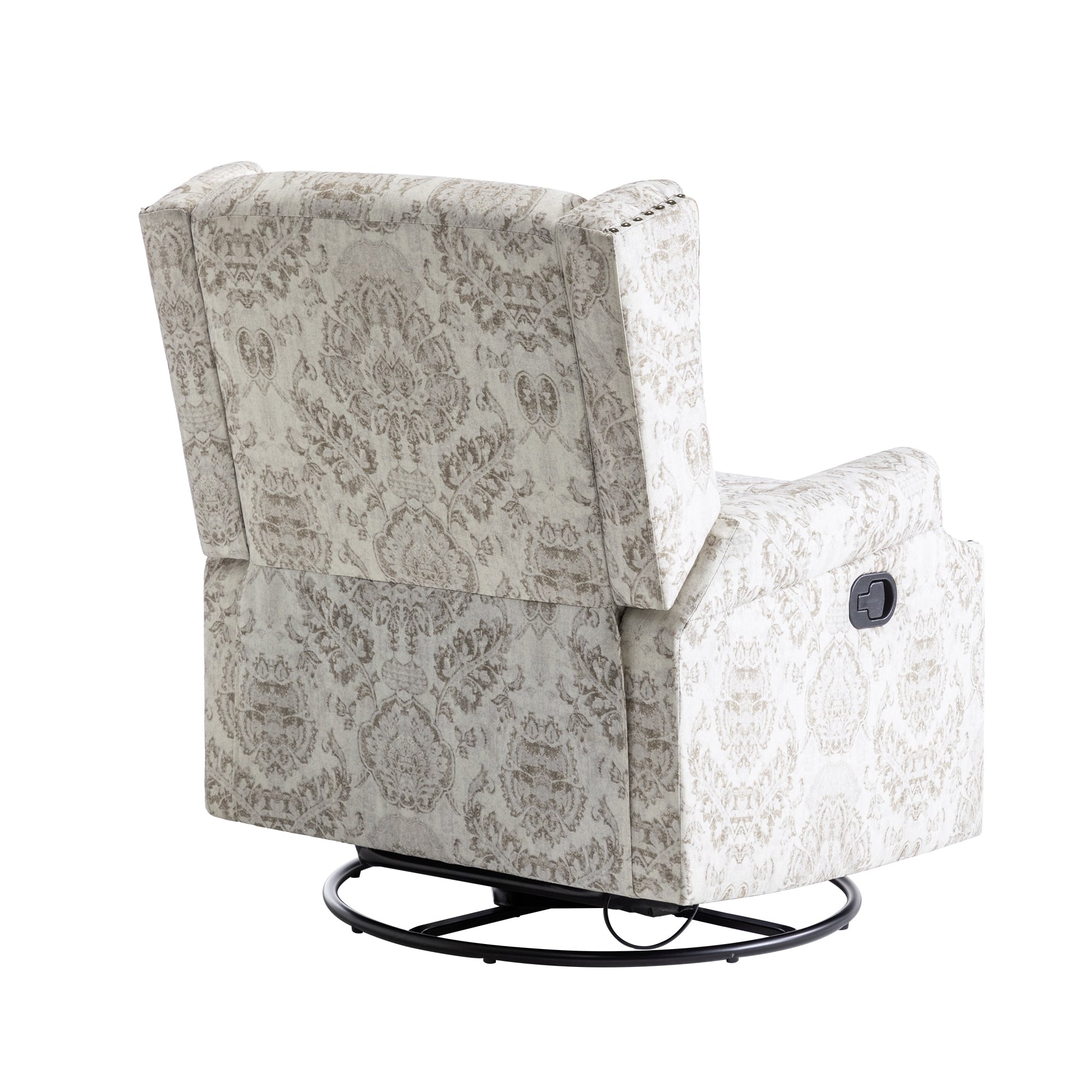 29'' W Pattern Floral Swivel Manual Push Back Recliner Glider Chair