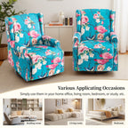 29'' W Pattern Floral Swivel Manual Push Back Recliner Glider Chair