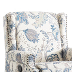 29'' W Pattern Floral Swivel Manual Push Back Recliner Glider Chair