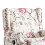 29'' W Pattern Floral Swivel Manual Push Back Recliner Glider Chair