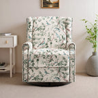 29'' W Pattern Floral Swivel Manual Push Back Recliner Glider Chair
