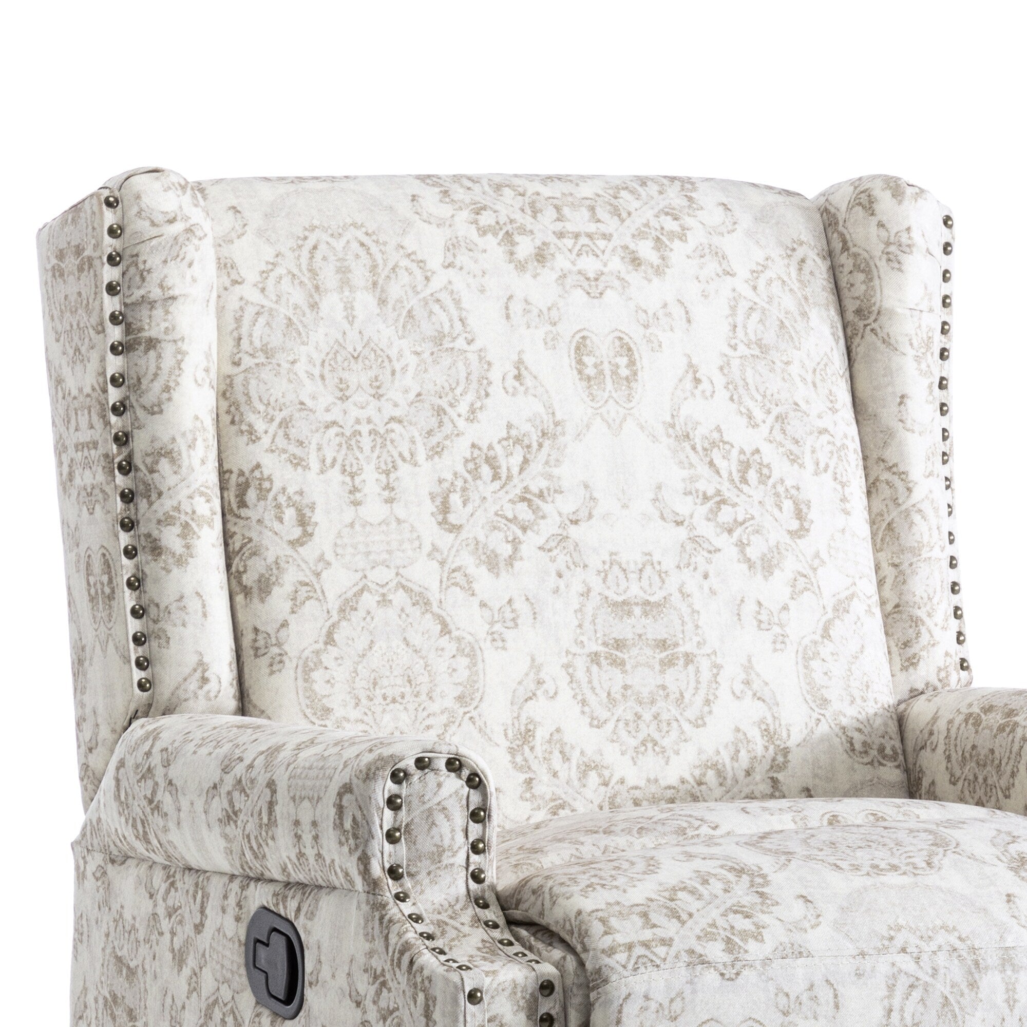 29'' W Pattern Floral Swivel Manual Push Back Recliner Glider Chair