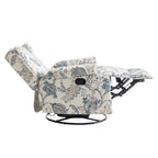 29'' W Pattern Floral Swivel Manual Push Back Recliner Glider Chair