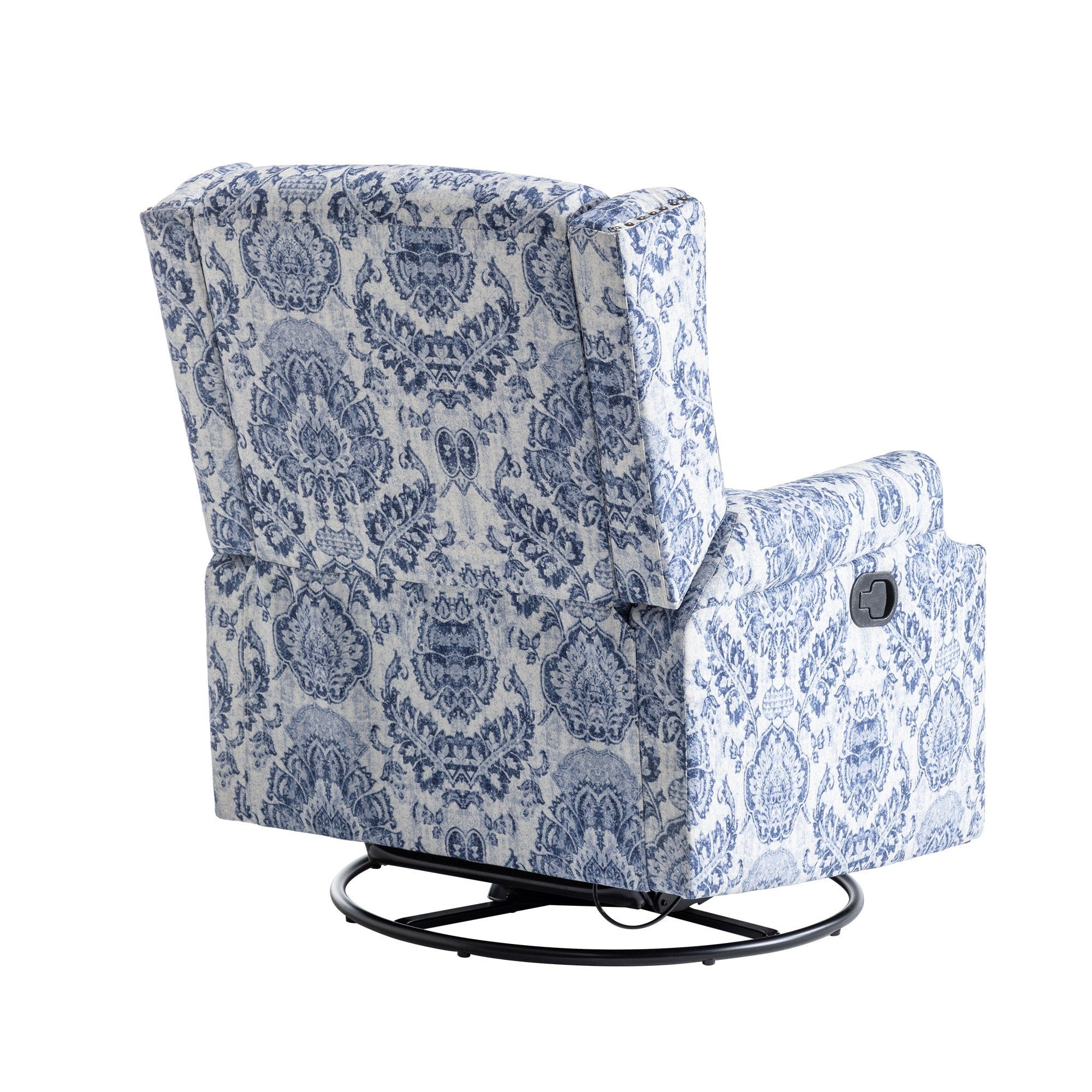 29'' W Pattern Floral Swivel Manual Push Back Recliner Glider Chair