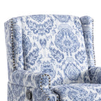 29'' W Pattern Floral Swivel Manual Push Back Recliner Glider Chair