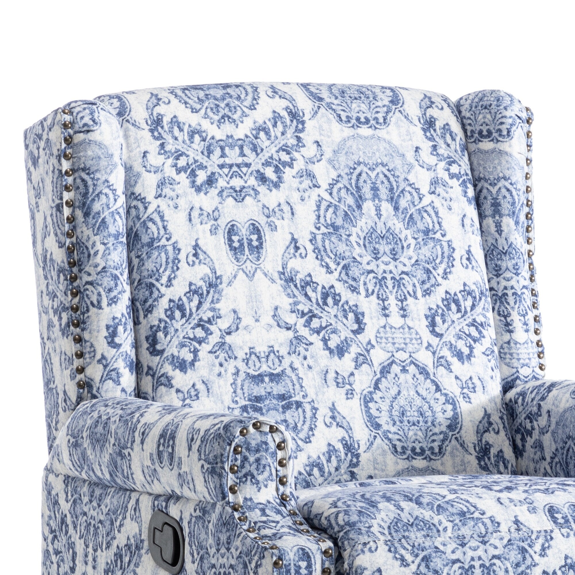 29'' W Pattern Floral Swivel Manual Push Back Recliner Glider Chair
