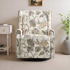 29'' W Pattern Floral Swivel Manual Push Back Recliner Glider Chair