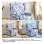 29'' W Pattern Floral Swivel Manual Push Back Recliner Glider Chair