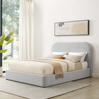 Lit king size rembourré Heather, gris clair