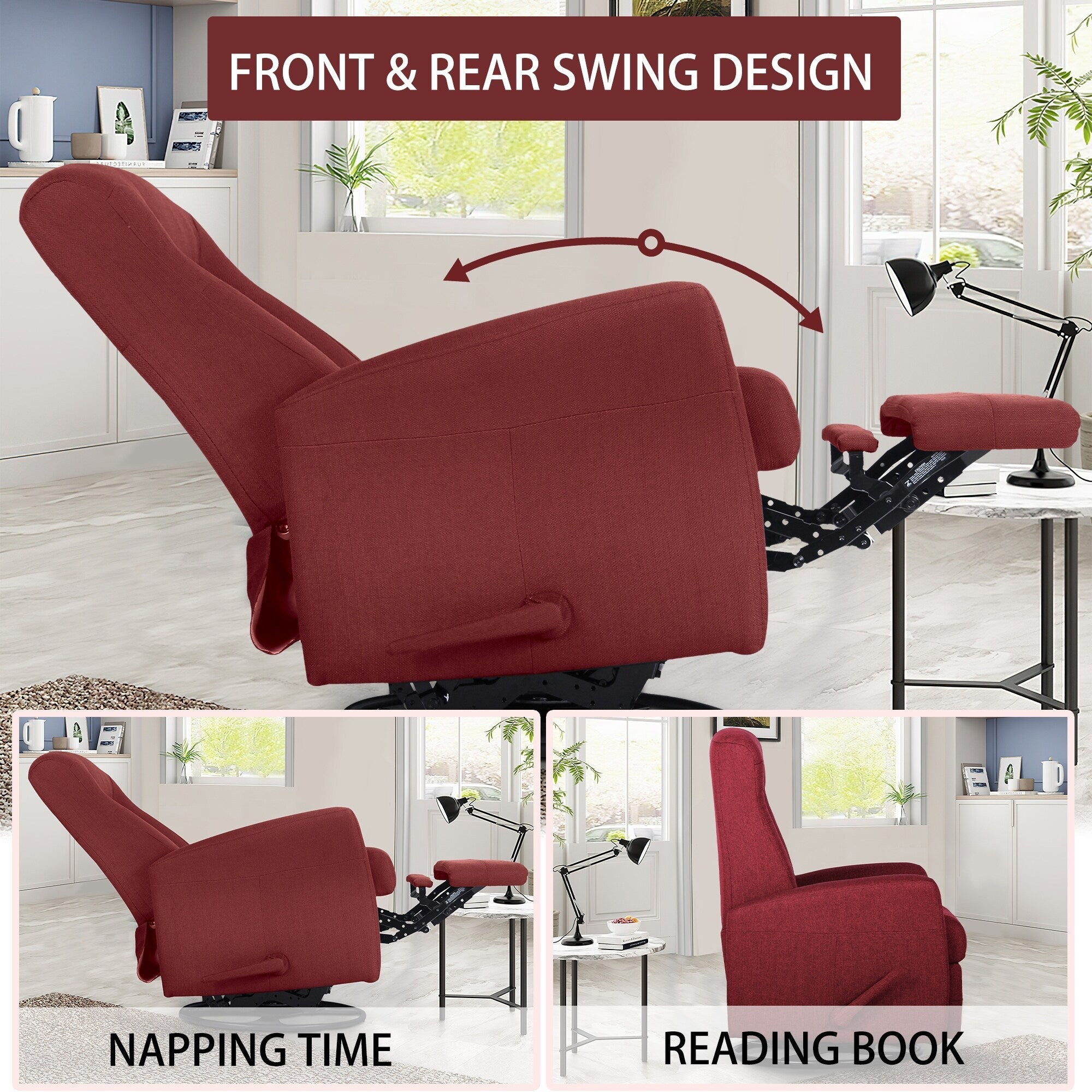 29.5 Width Glider Recliner Rocker Recliner Swivel Recliner Chair