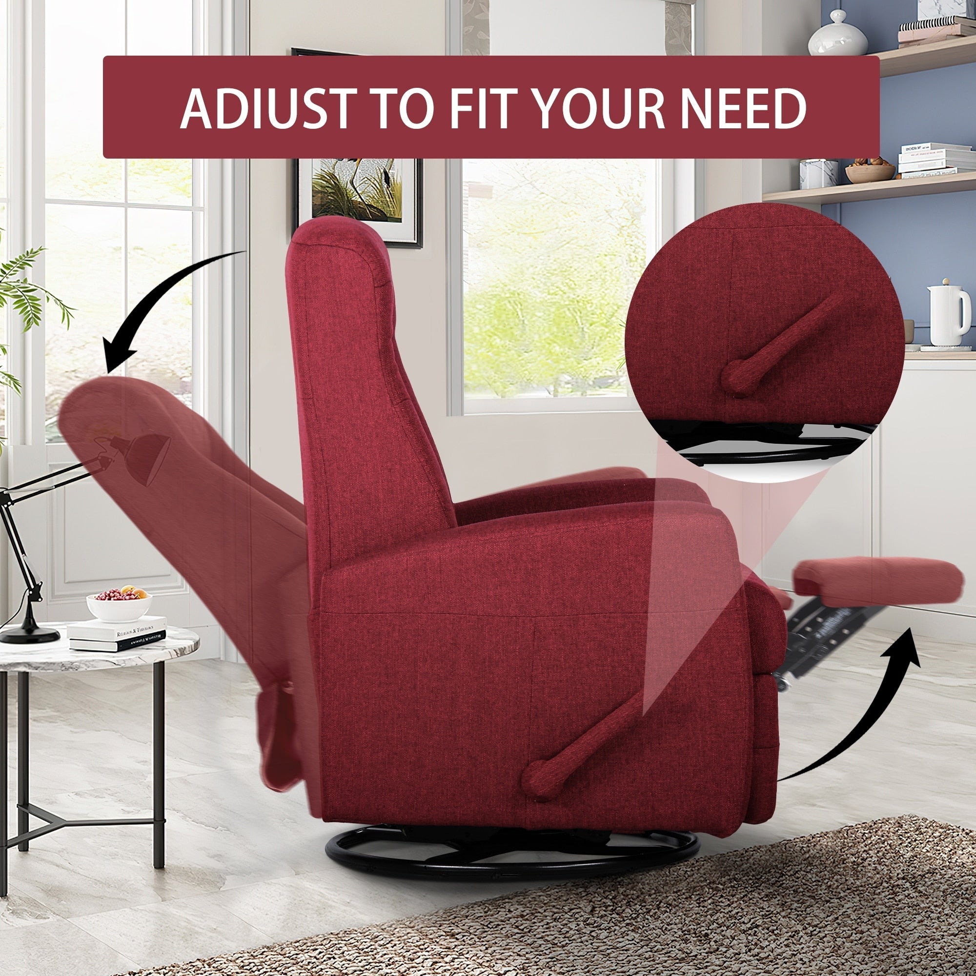29.5 Width Glider Recliner Rocker Recliner Swivel Recliner Chair