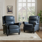 2 Set Manual Pushback Recliner Chair with Nailhead Trim