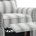 2 Set Manual Pushback Recliner Chair with Nailhead Trim
