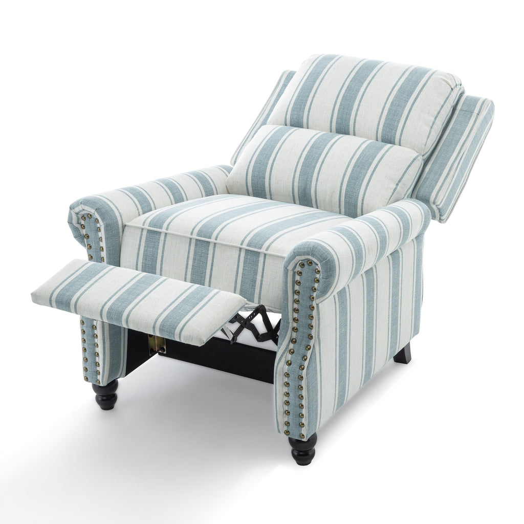 2 Set Manual Pushback Recliner Chair with Nailhead Trim