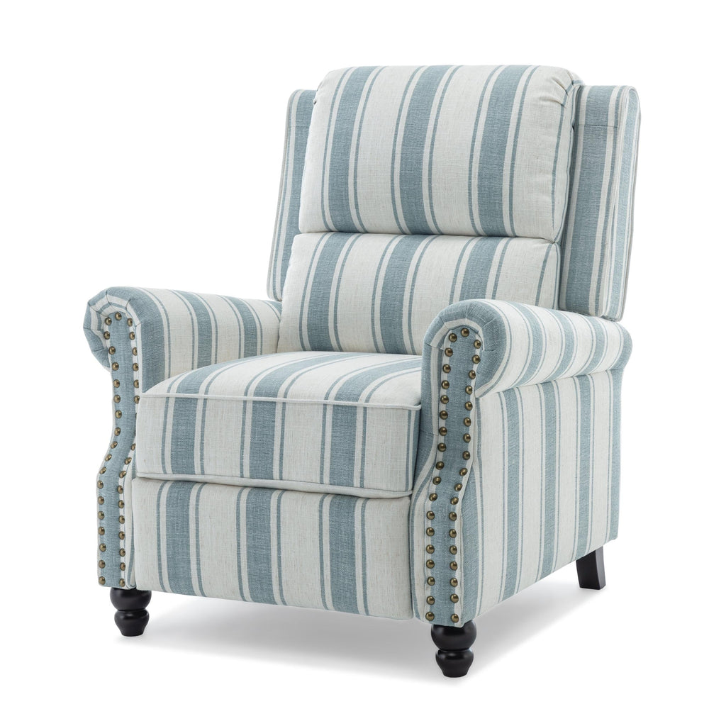 2 Set Manual Pushback Recliner Chair with Nailhead Trim