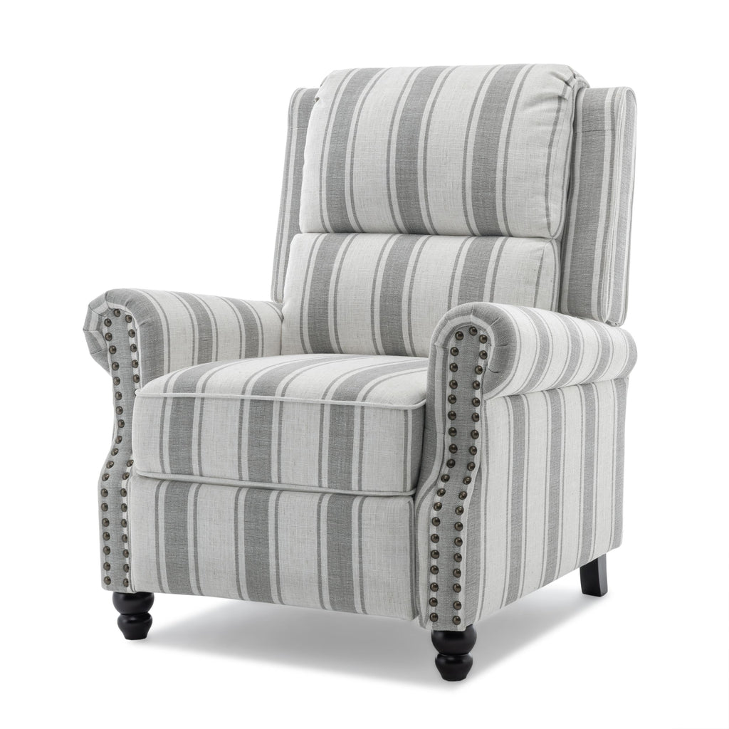2 Set Manual Pushback Recliner Chair with Nailhead Trim