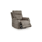 Mead Power Recliner Chair, Heat and Massage, 35 Inch Gray Faux Leather