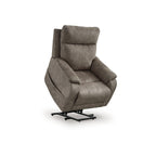 Mead Power Recliner Chair, Heat and Massage, 35 Inch Gray Faux Leather