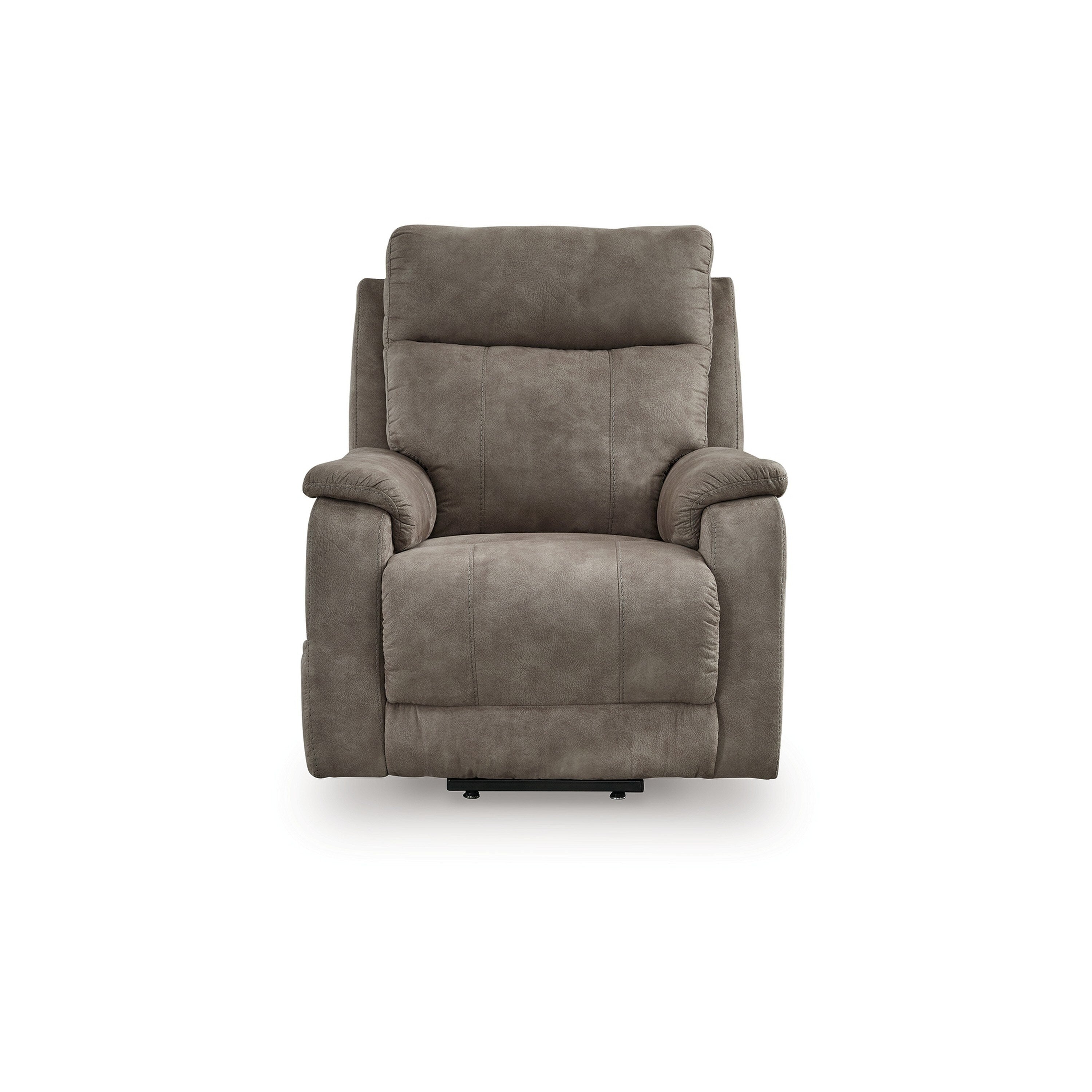 Mead Power Recliner Chair, Heat and Massage, 35 Inch Gray Faux Leather