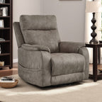 Mead Power Recliner Chair, Heat and Massage, 35 Inch Gray Faux Leather