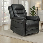 Otim Power Lift Recliner Chair, 35in, Heat Massage, Black Faux Leather