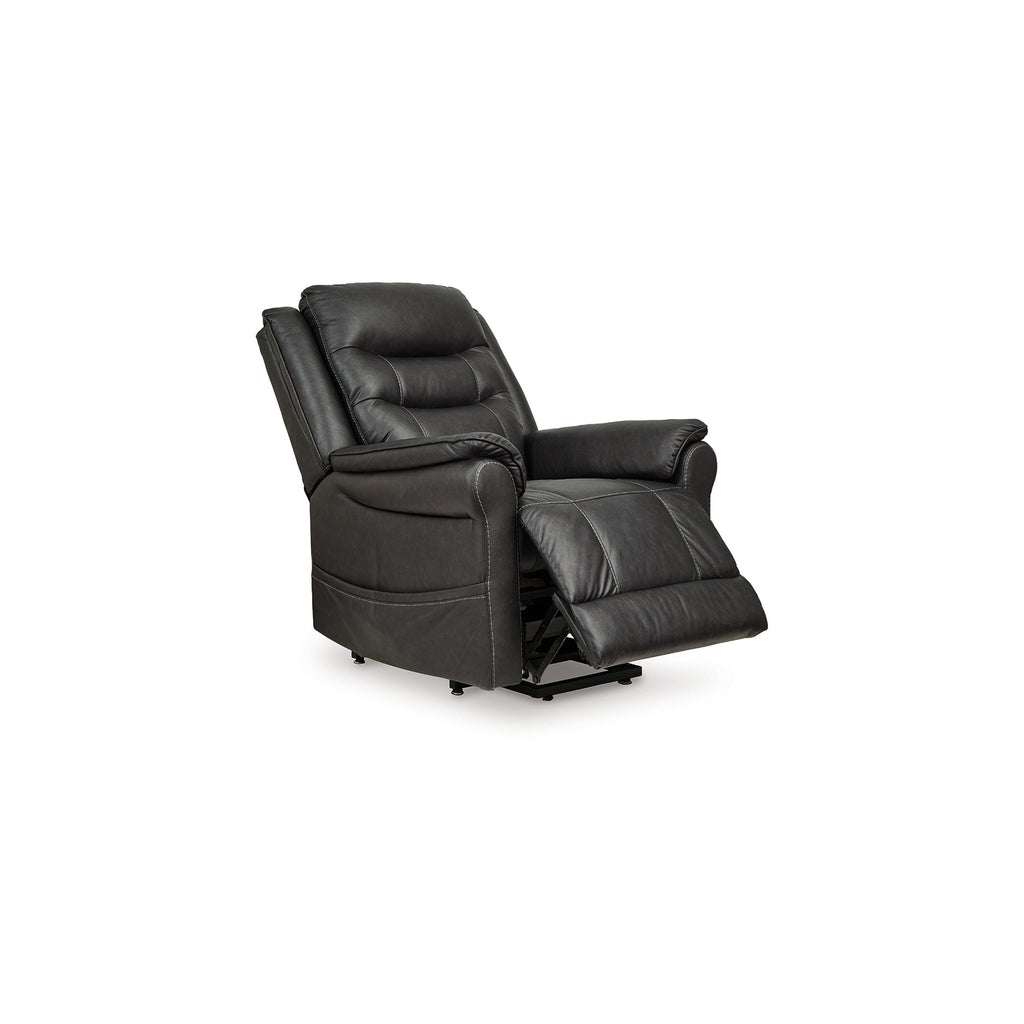 Otim Power Lift Recliner Chair, 35in, Heat Massage, Black Faux Leather