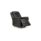 Otim Power Lift Recliner Chair, 35in, Heat Massage, Black Faux Leather