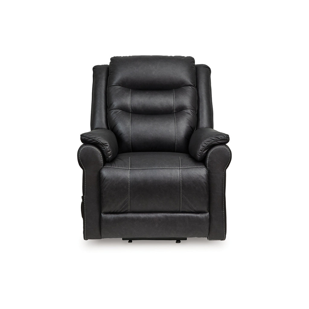 Otim Power Lift Recliner Chair, 35in, Heat Massage, Black Faux Leather