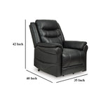 Otim Power Lift Recliner Chair, 35in, Heat Massage, Black Faux Leather