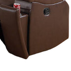 Renna Manual Recliner Chair with Cupholder, Camel Brown Faux Leather