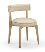 Chaise de salle à manger Nikita en cuir végétalien, couleur crème