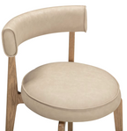 Chaise de salle à manger Nikita en cuir végétalien, couleur crème