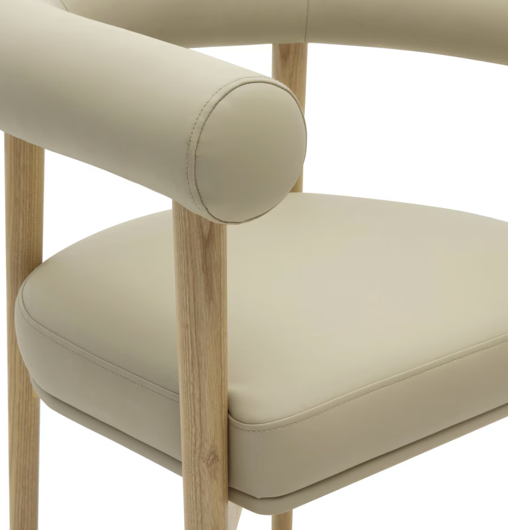 Chaise de salle à manger Para en cuir végétalien, taupe