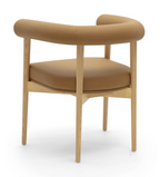 Chaise de salle à manger Para en cuir végétalien, cognac