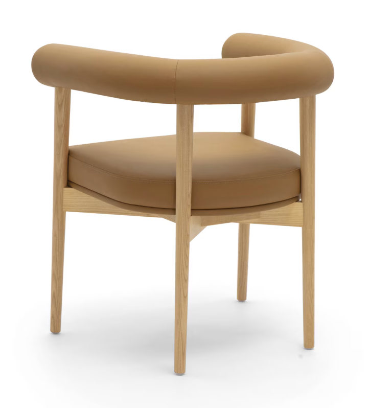 Chaise de salle à manger Para en cuir végétalien, cognac