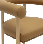 Chaise de salle à manger Para en cuir végétalien, cognac