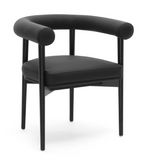 Chaise de salle à manger Para en cuir végétalien, noire