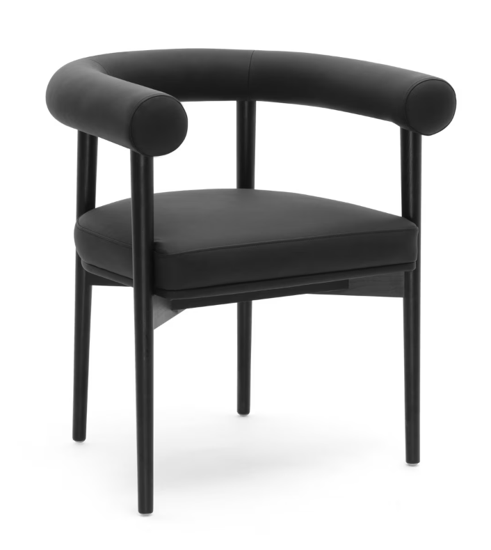 Chaise de salle à manger Para en cuir végétalien, noire