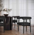 Chaise de salle à manger Para en cuir végétalien, noire