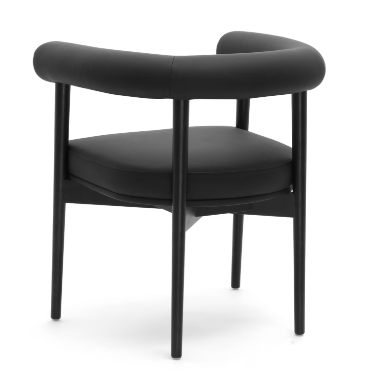 Chaise de salle à manger Para en cuir végétalien, noire