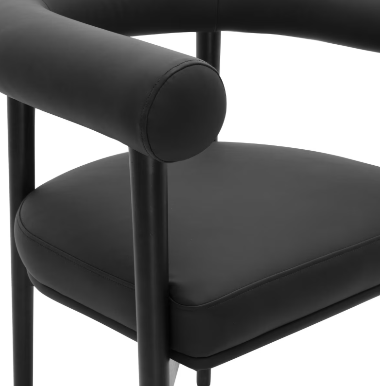 Chaise de salle à manger Para en cuir végétalien, noire