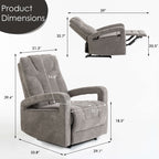 Set of 1 Upholstered Push Recliner Chair