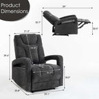 Set of 1 Upholstered Push Recliner Chair