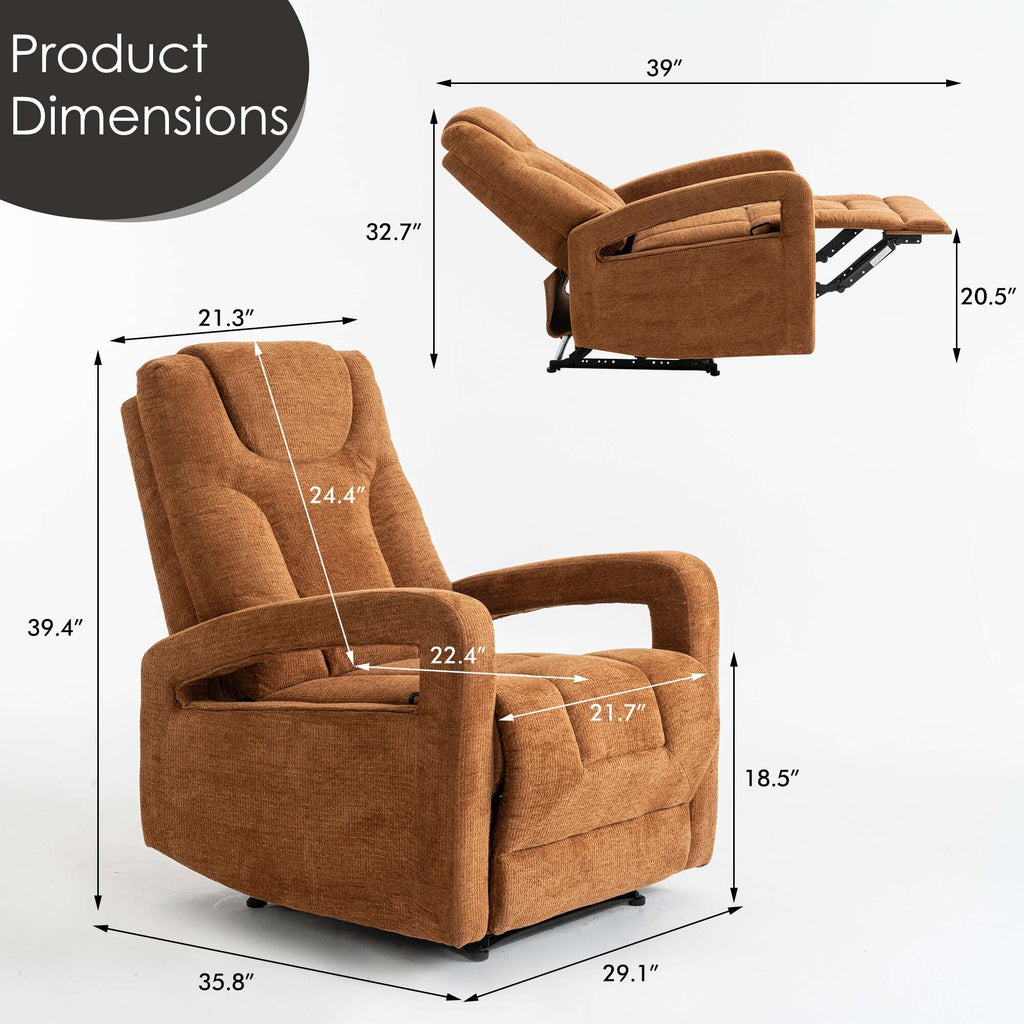Set of 1 Upholstered Push Recliner Chair